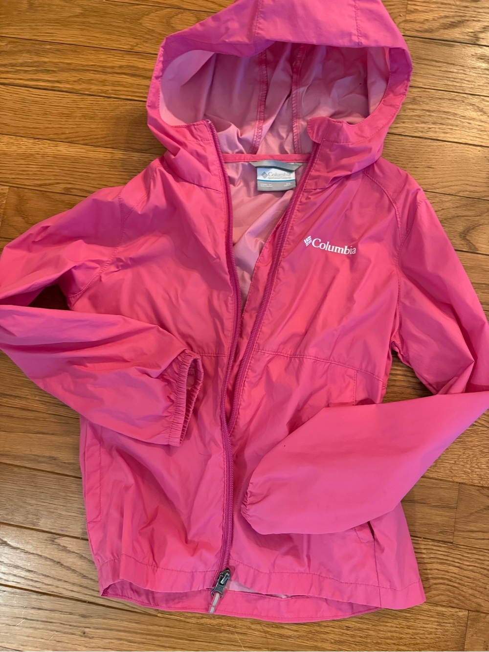 Columbia Kids Bright Pink Hooded Rain Jacket